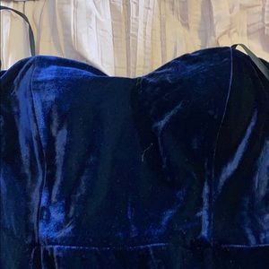 Dark Blue Velvet Prom Dress